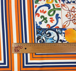 Mediterranean Tile Print Upholstery Fabric by the Metre - Whotex Fabrics London