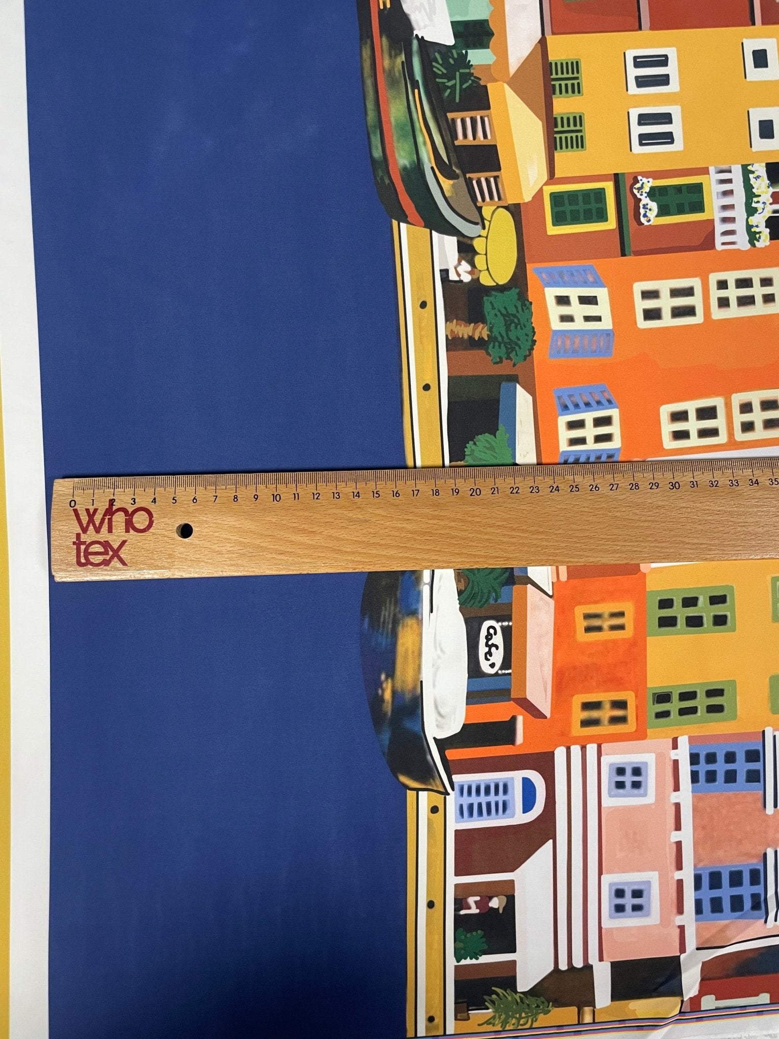Mediterranean Village Crepe Fabric by the Metre – Colourful - Whotex Fabrics London