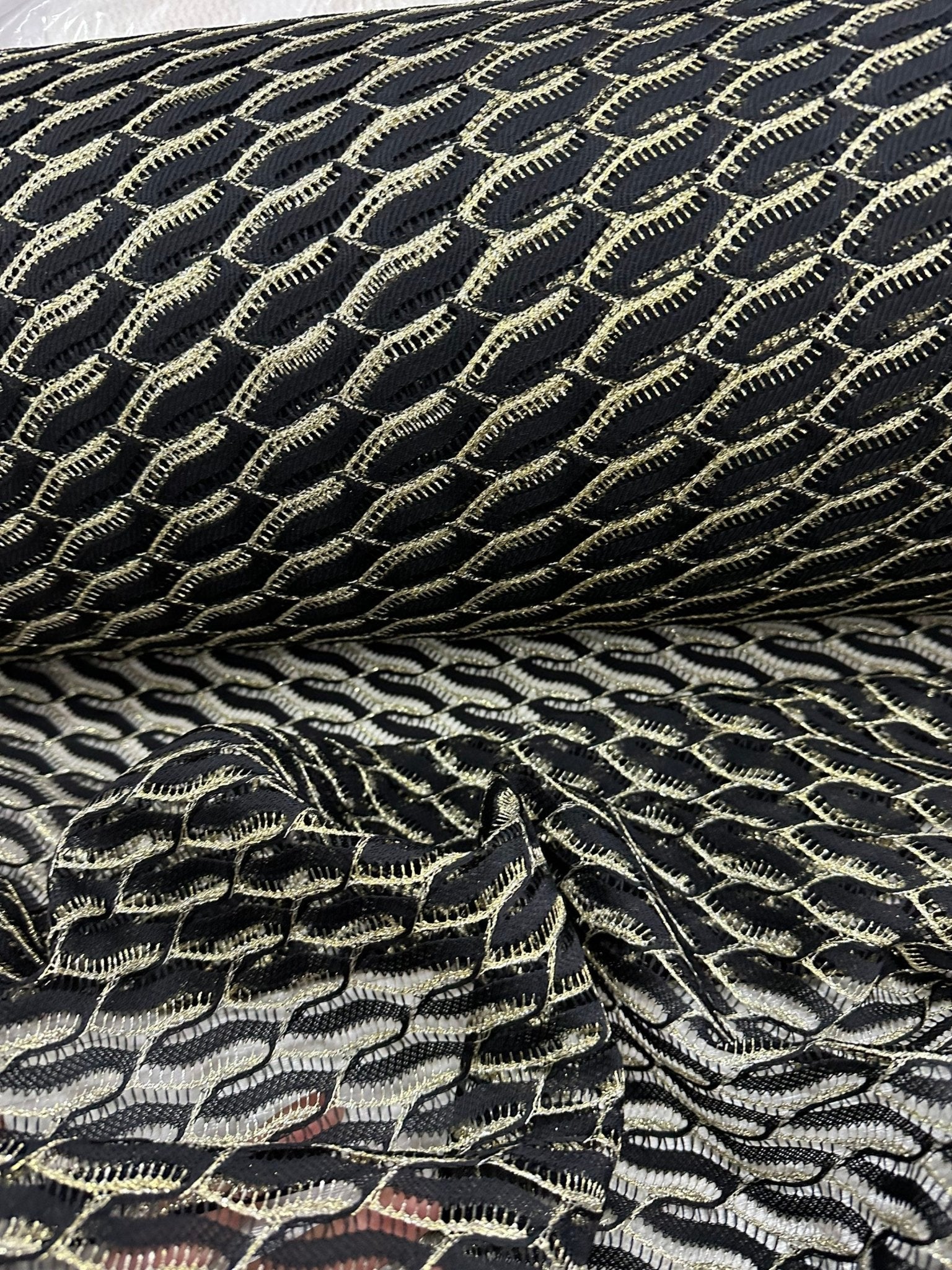 Mesh Fabric, Black Lace Fabric , Zigzag Style Fabric - Whotex Online Fabric Store