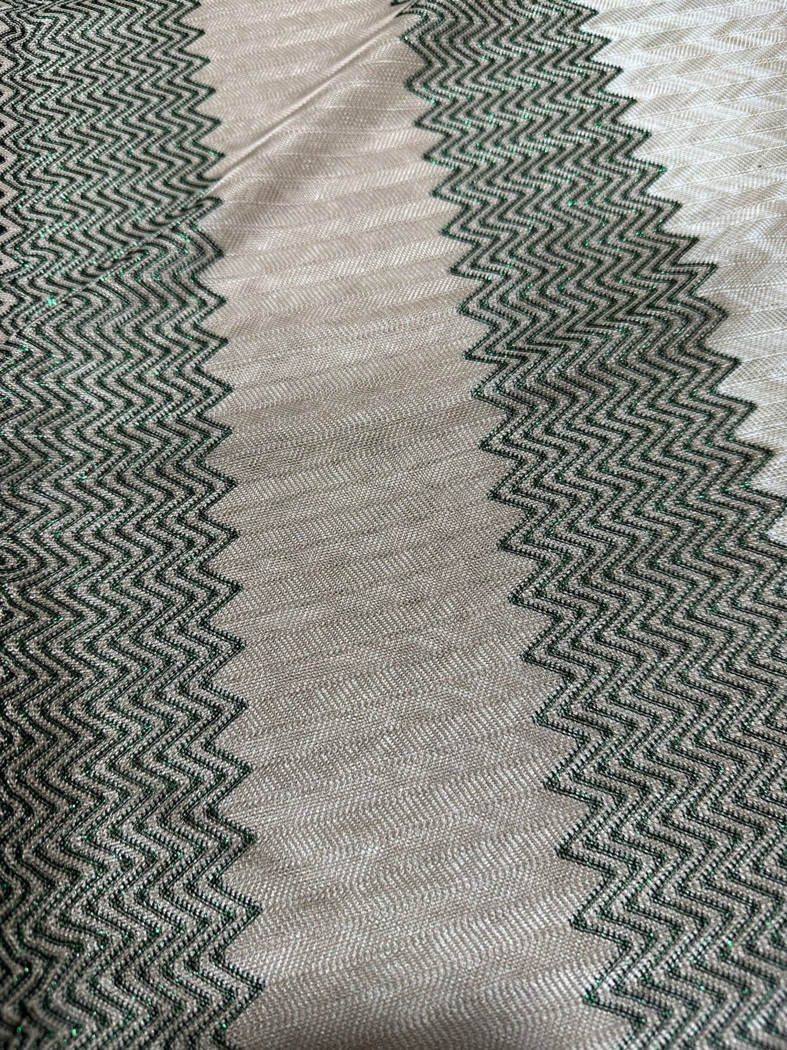 Mesh Fabric, Gray Zigzag Knit Jersey Fabric, GreenGlittery - Whotex Online Fabric Store