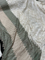 Mesh Fabric, Gray Zigzag Knit Jersey Fabric, GreenGlittery - Whotex Online Fabric Store