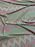 Mesh Fabric, Green Pink Zigzag Pattern Knit Fabric - Whotex Online Fabric Store