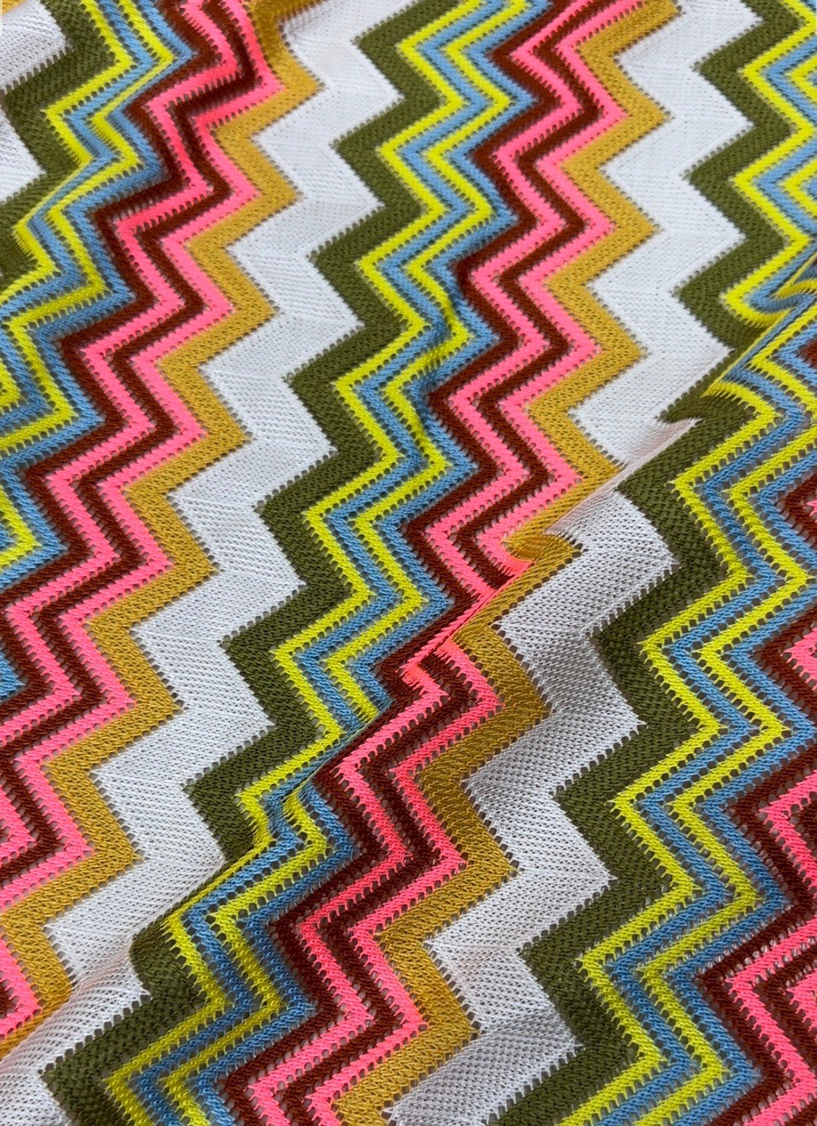 Mesh Fabric, Multicolor Zigzag Knit Jersey Fabric - Whotex Online Fabric Store