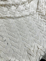 Mesh Fabric, Off white color Zigzag Knit Jersey Fabric - Whotex Online Fabric Store