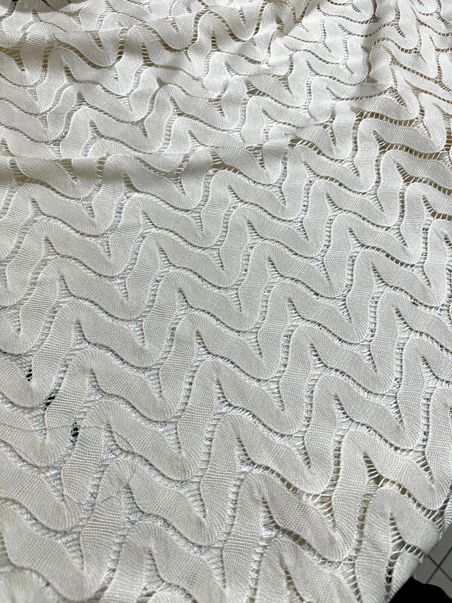 Mesh Fabric, Off white color Zigzag Knit Jersey Fabric - Whotex Online Fabric Store