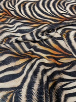 Metallic Zebra Print Lurex Fabric by the Metre - Whotex Fabrics London