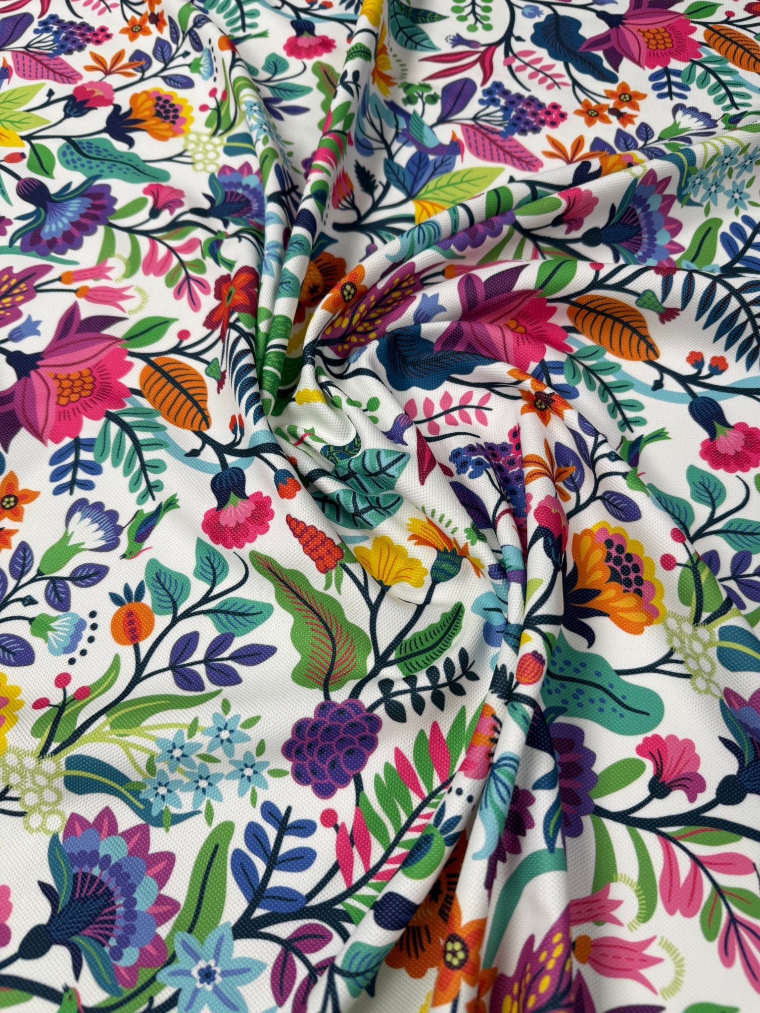 Mexican Floral Fabric Upholstery Fabric by the Metre - Whotex Fabrics London