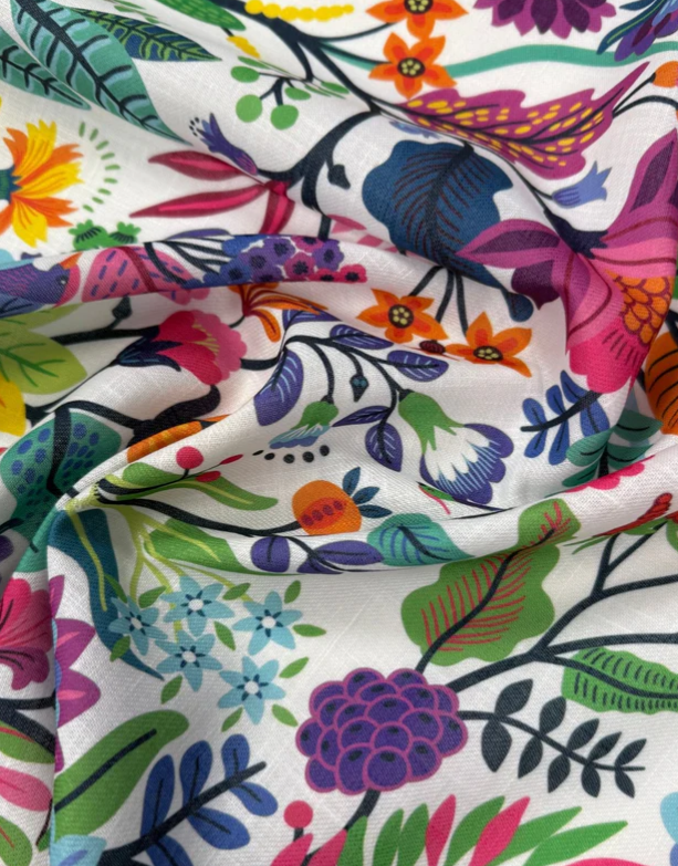 Mexican Flowers Fabric by the Metre - Whotex Fabrics London