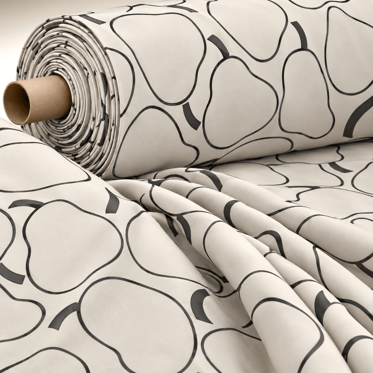 Minimalist Pear Print Fabric by Metre - Whotex Fabrics London