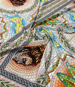 Mosaic Print Crepe Fabric by the Metre - Whotex Fabrics London