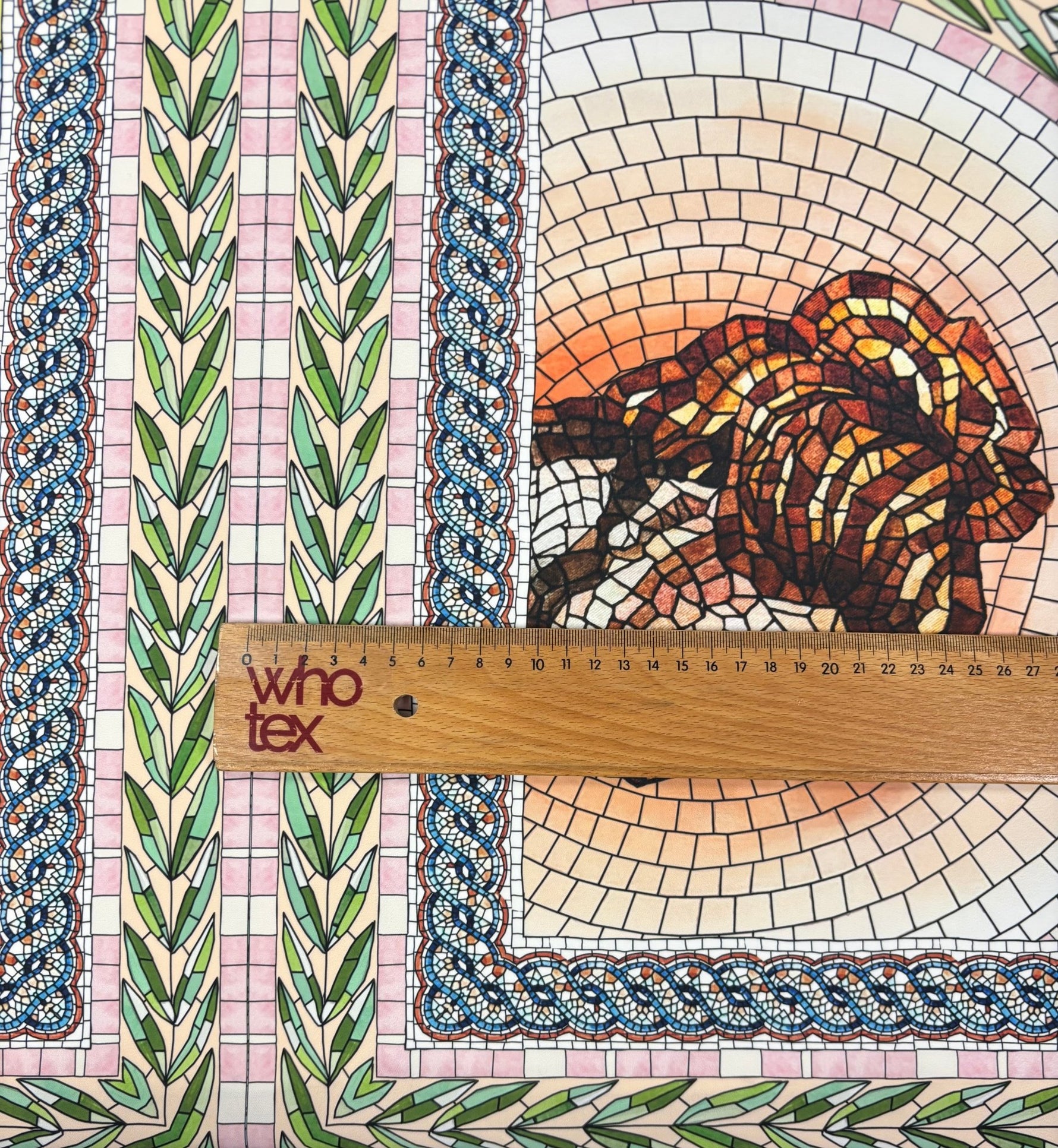 Mosaic Print Crepe Fabric by the Metre - Whotex Fabrics London