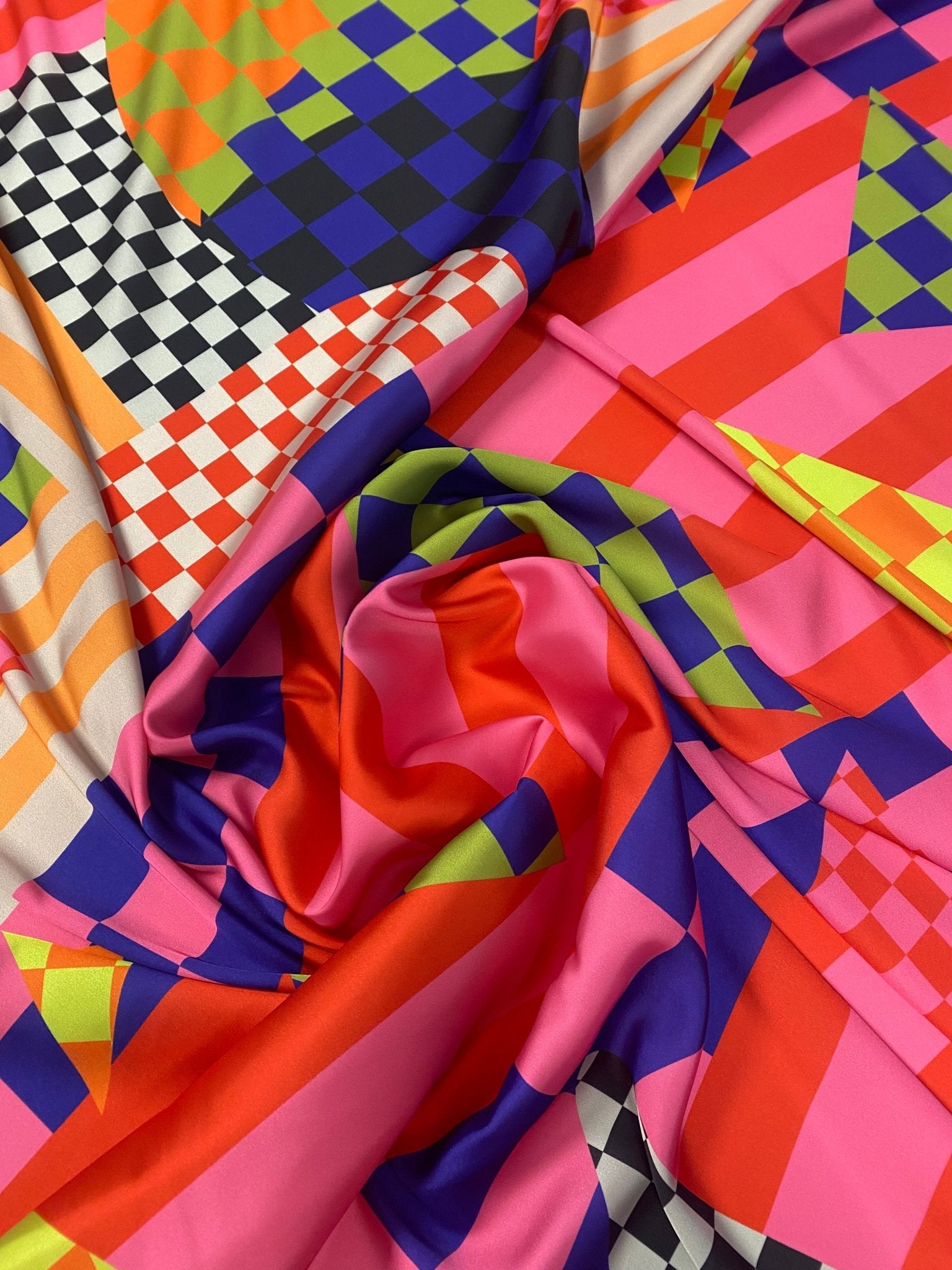 Multicolor Abstract Geometric Fabric – Multiple Fabric Options, Sold by Metre - Whotex Fabrics London