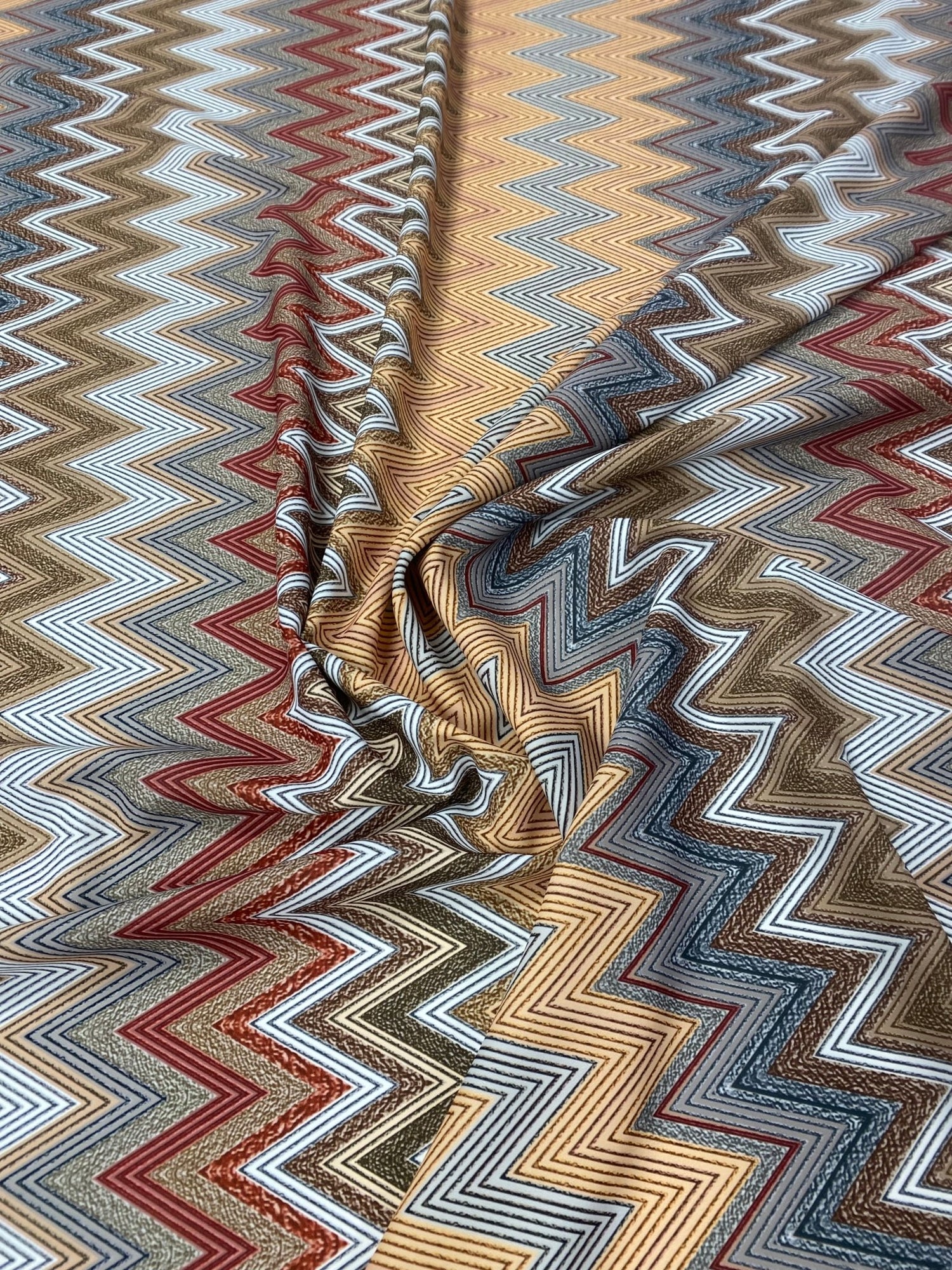 Multicolor Chevron Fabric by the Metre - Whotex Fabrics London