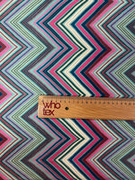 Multicolor Chevron Zigzag Fabric by Metre - Whotex Fabrics London