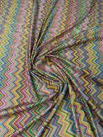 Multicolor Shimmer Zigzag Knit Fabric - Whotex Fabrics London