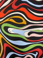 Multicolour Abstract Wave Print Fabric by the Metre - Whotex Fabrics London