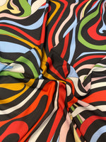 Multicolour Abstract Wave Print Fabric by the Metre - Whotex Fabrics London