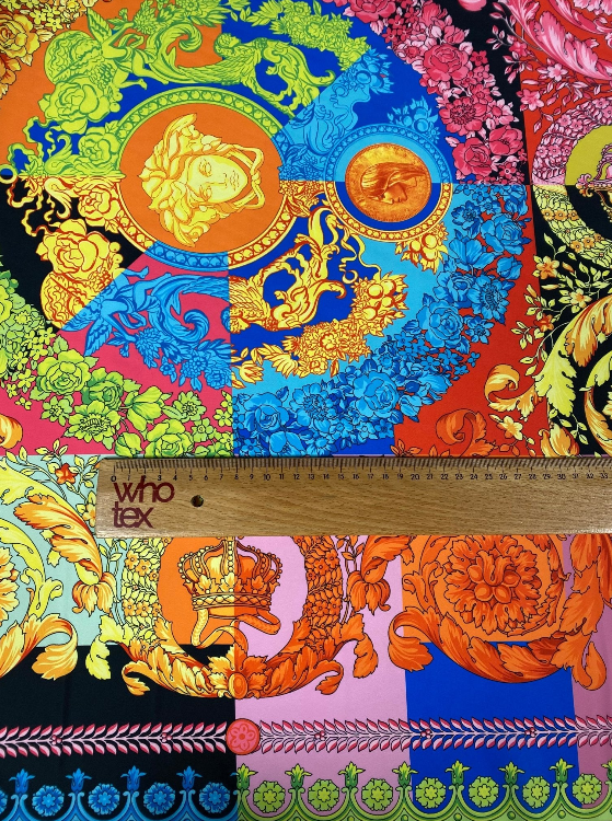 Multicolour Baroque Crepe Fabric by the Metre - Whotex Fabrics London