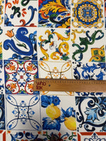 Multicolour Baroque Linen Fabric by the Metre - Whotex Fabrics London