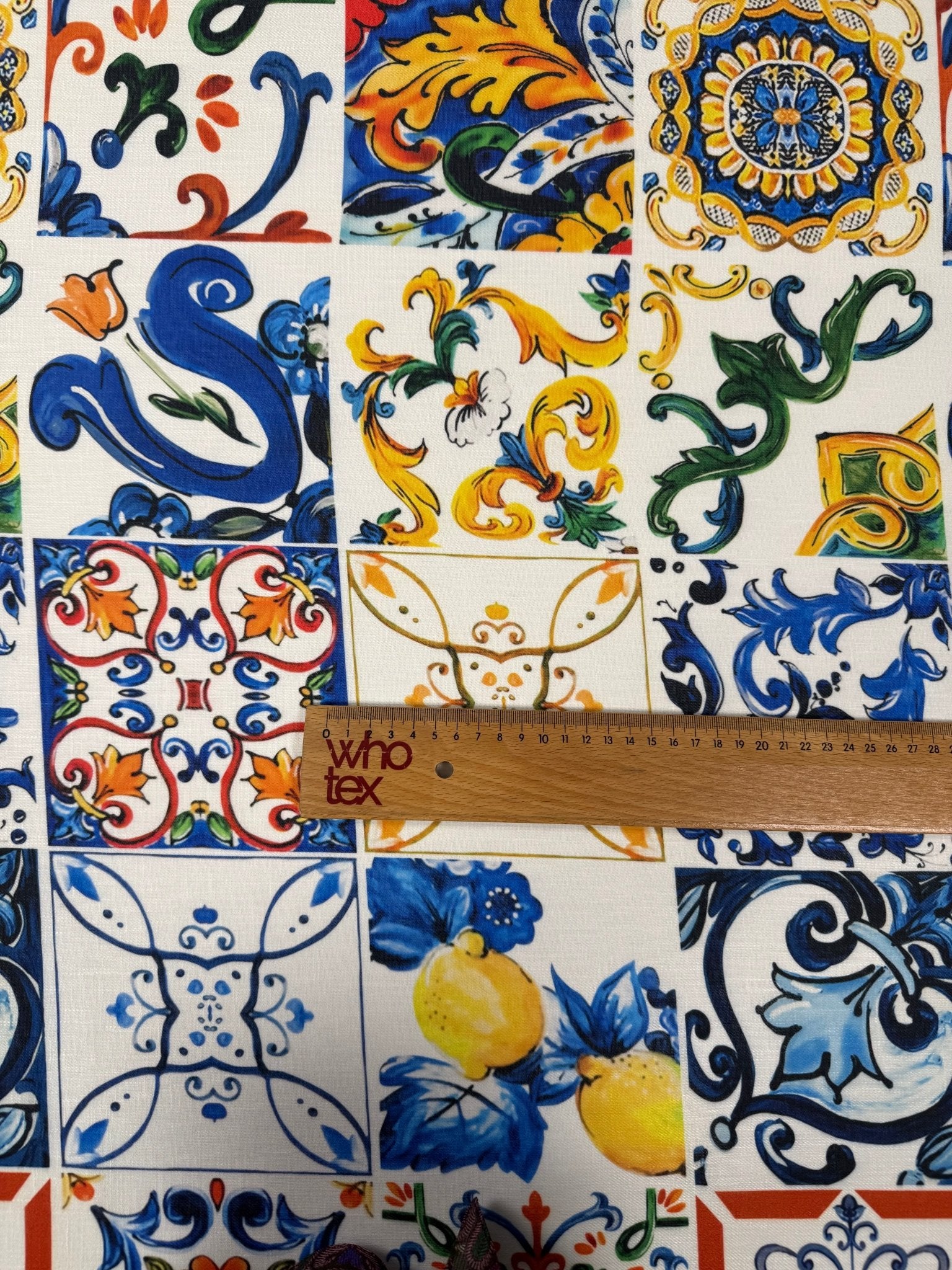 Multicolour Baroque Linen Fabric by the Metre - Whotex Fabrics London