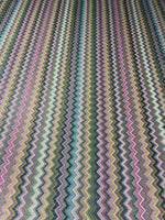 Multicolour Chevron Lurex Fabric with Metallic Shine - Whotex Fabrics London