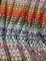 Multicolour Chevron Mesh Fabric by the Metre - Whotex Fabrics London