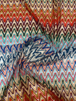 Multicolour Chevron Mesh Fabric by the Metre - Whotex Fabrics London