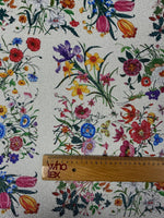 Multicolour Floral Shimmer Print Lurex Fabric by the Metre - Whotex Fabrics London