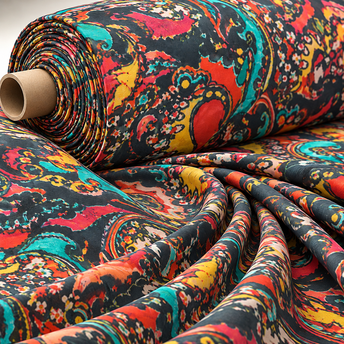 Multicolour Paisley Fabric - Whotex Fabrics London