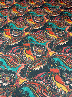 Multicolour Paisley Fabric – Soft Drape Dressmaking Cloth - Whotex Fabrics London