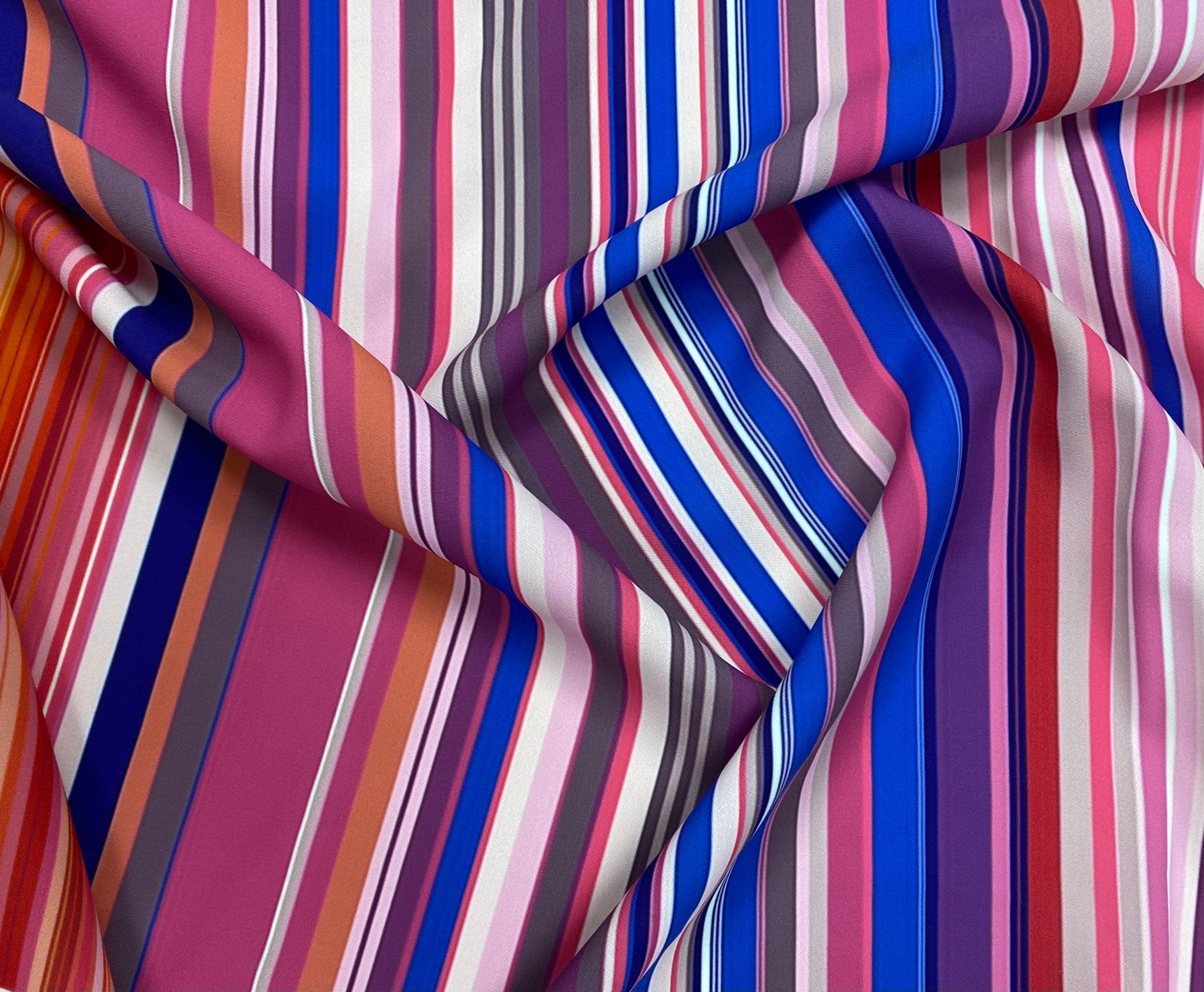 Multicolour Striped Shimmer Fabric by the Metre – Whotex Fabrics London