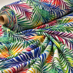 Multicolour Tropical Leaf Print Fabric by the Metre - Whotex Fabrics London
