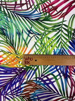 Multicolour Tropical Leaf Print Fabric by the Metre - Whotex Fabrics London