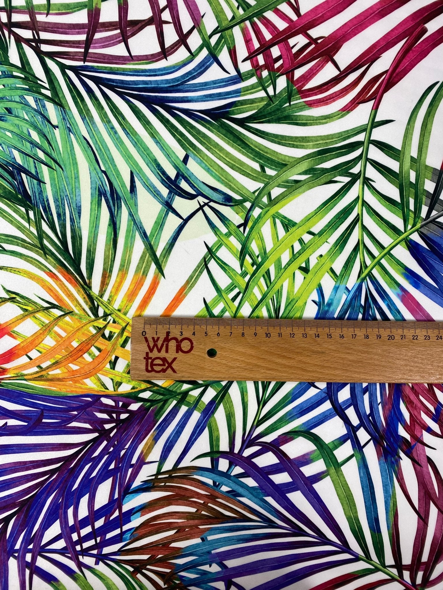 Multicolour Tropical Leaf Print Fabric by the Metre - Whotex Fabrics London