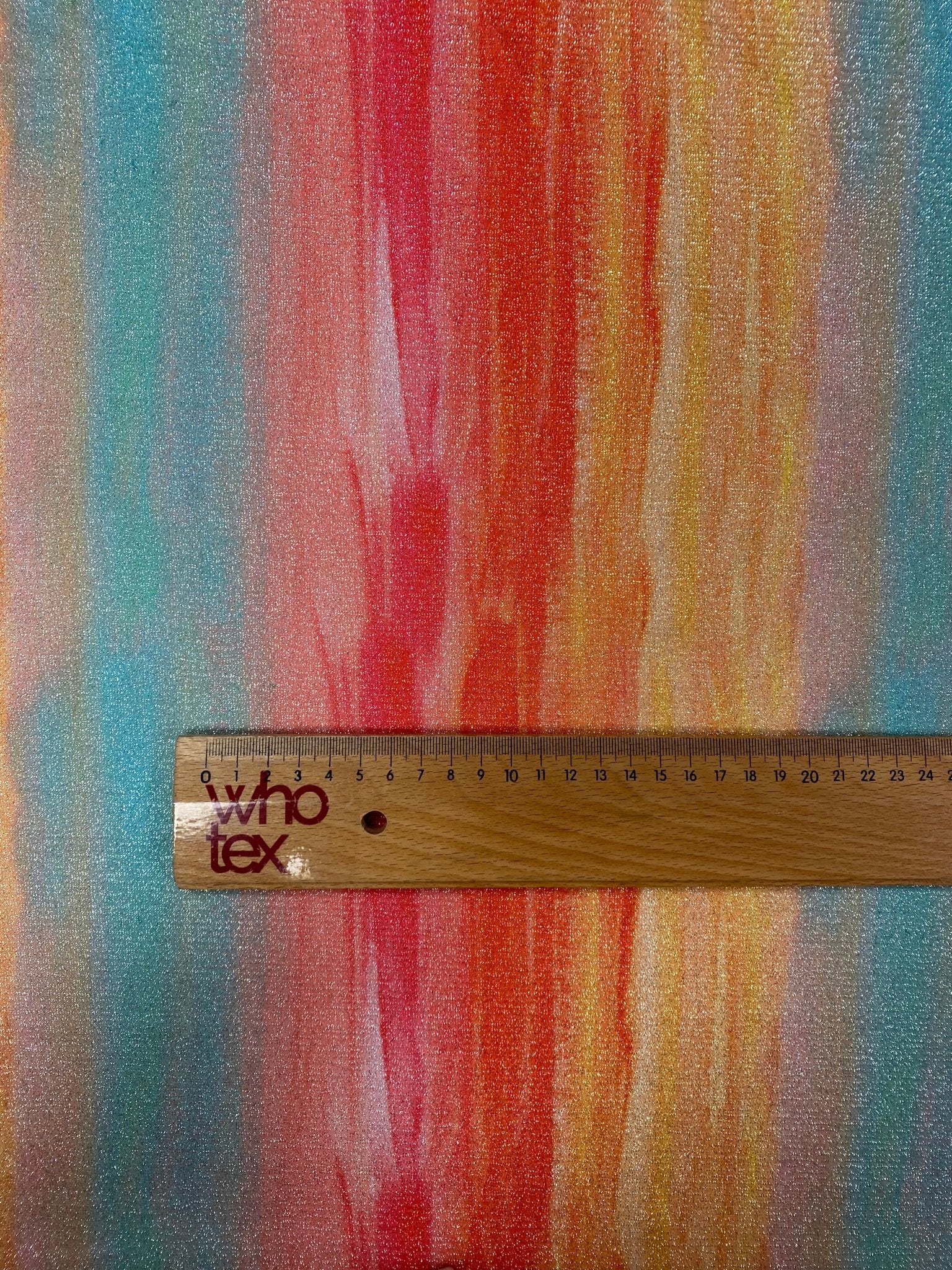 Multicolour Watercolour Lurex Fabric by the Metre - Whotex Fabrics London