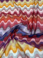 Multicolour Wave Mesh Fabric by the Metre - Whotex Fabrics London