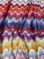 Multicolour Wave Mesh Fabric by the Metre - Whotex Fabrics London