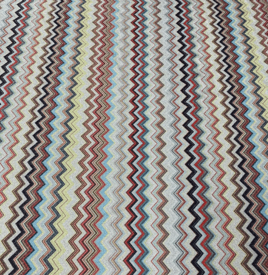 Multicolour Zigzag Lurex Fabric with Metallic Shine - Whotex Fabrics London