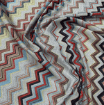 Multicolour Zigzag Lurex Fabric with Metallic Shine - Whotex Fabrics London