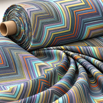 Multicolour Zigzag Print Fabric by the Metre - Whotex Fabrics London