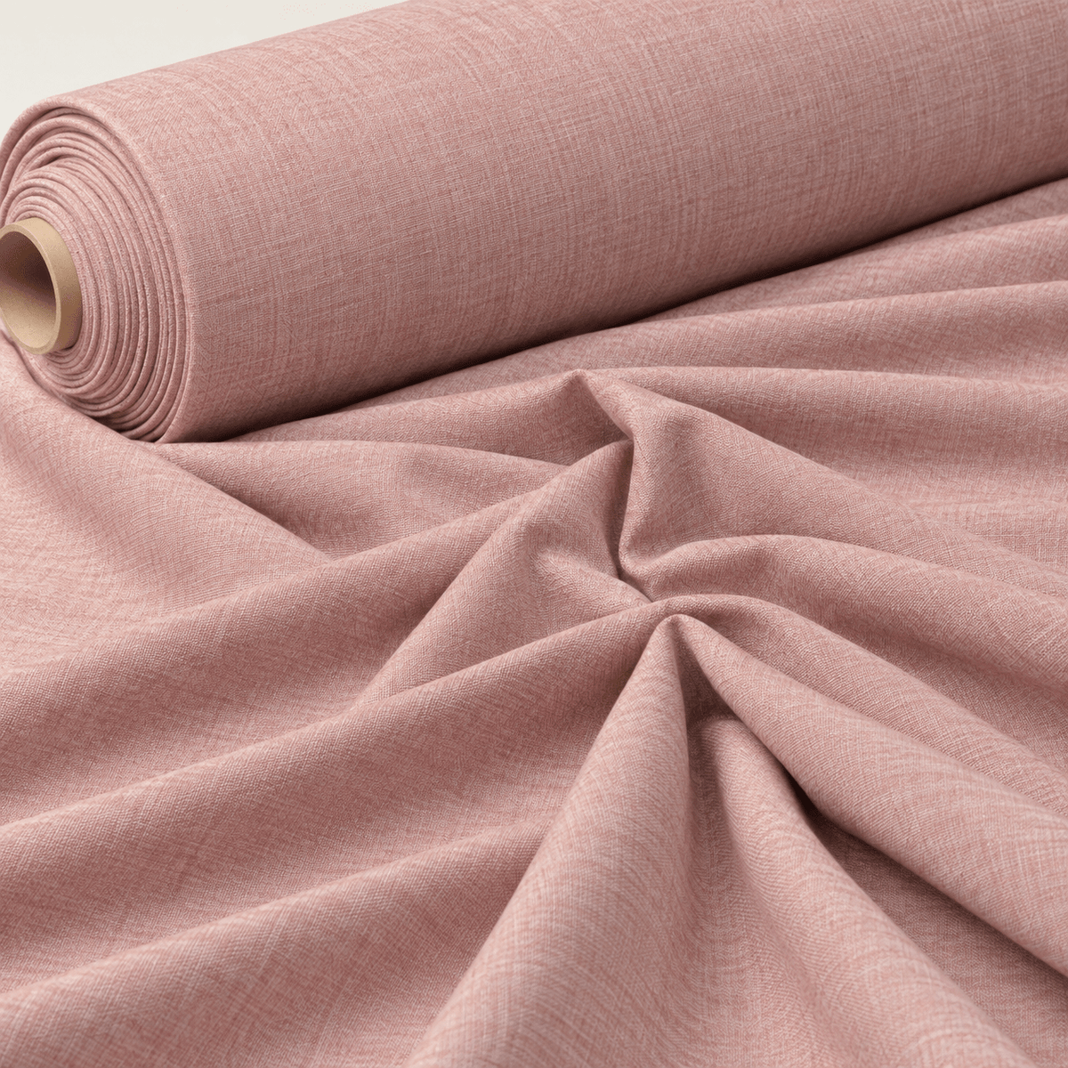 Muted Red Cotton Linen Fabric by the Metre - Whotex Fabrics London