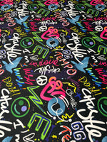 Neon Graffiti Upholstery Fabric - Whotex Fabrics London