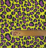 Neon Leopard Lurex Fabric by the Metre - Whotex Fabrics London