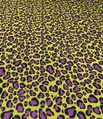 Neon Leopard Lurex Fabric by the Metre - Whotex Fabrics London