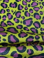 Neon Leopard Lurex Fabric by the Metre - Whotex Fabrics London