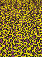 Neon Leopard Lurex Fabric by the Metre - Whotex Fabrics London