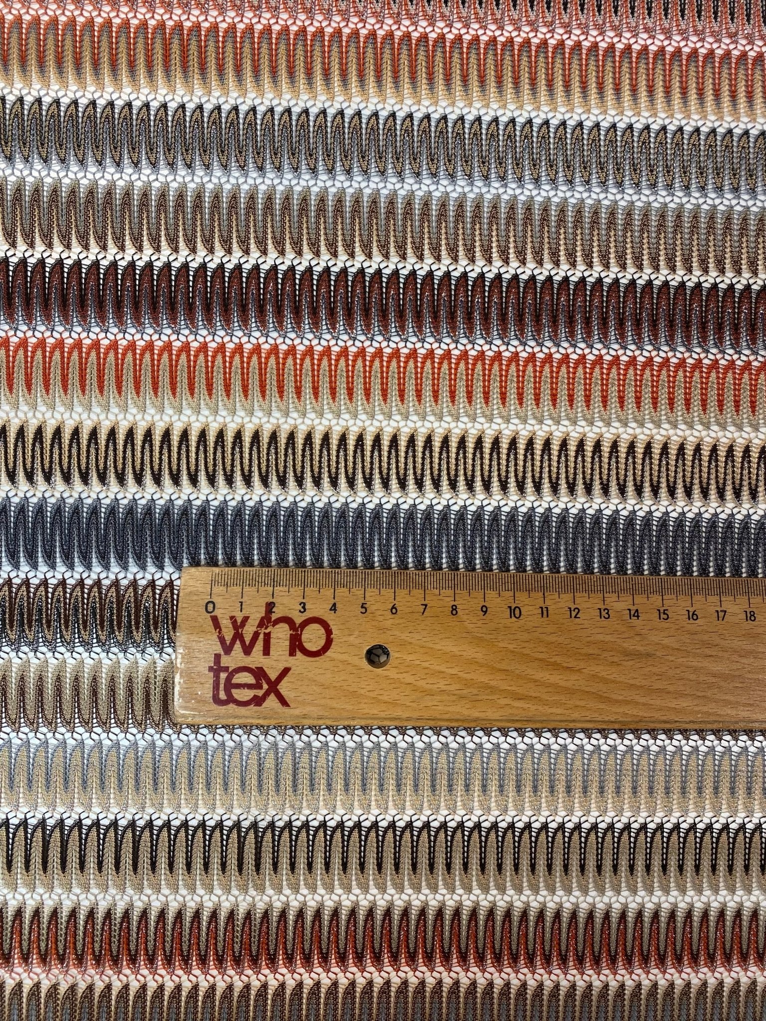 Neutral Chevron Mesh Fabric by the Metre - Whotex Fabrics London