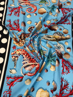 Ocean Life Crepe Fabric by the Metre - Whotex Fabrics London