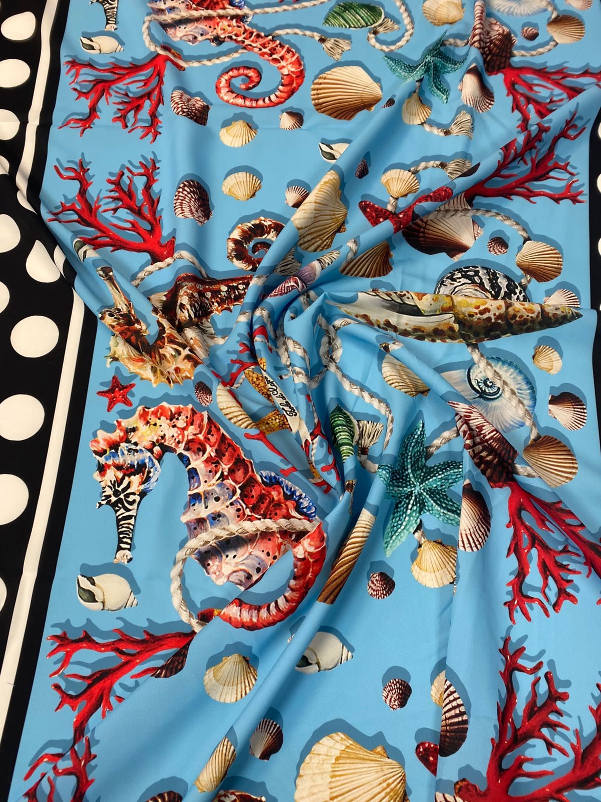 Ocean Life Crepe Fabric by the Metre - Whotex Fabrics London