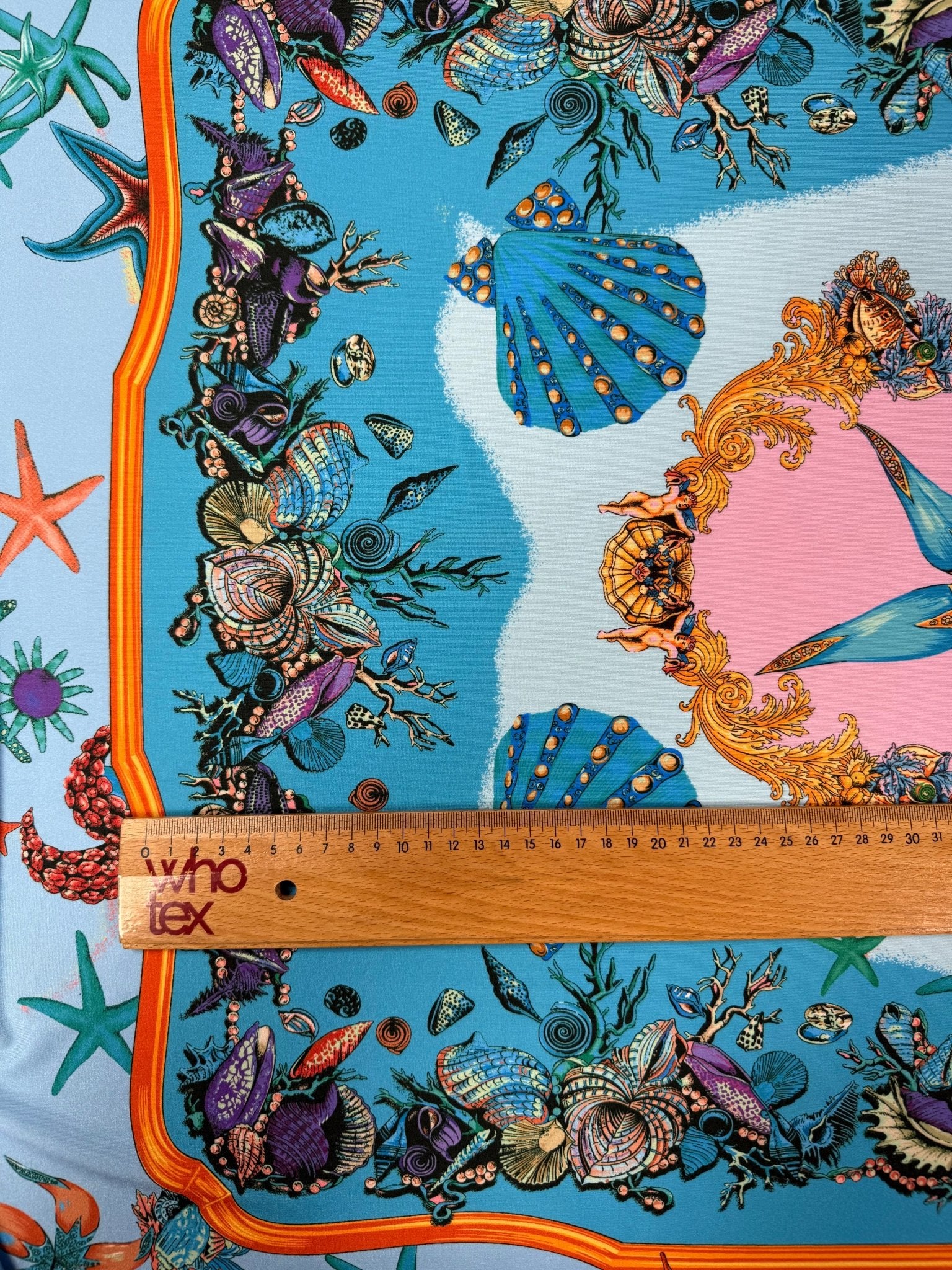 Ocean Print Spandex Fabric by the Metre - Whotex Fabrics London